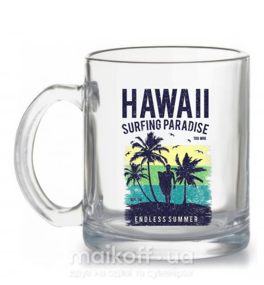 Чашка скляна Hawaii Прозорий фото