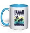 Чашка з кольоровою ручкою Hawaii Блакитний фото