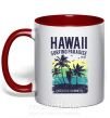 Чашка з кольоровою ручкою Hawaii Червоний фото