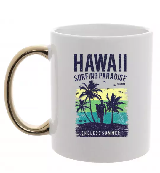 Чашка с цветной ручкой Hawaii Золото фото