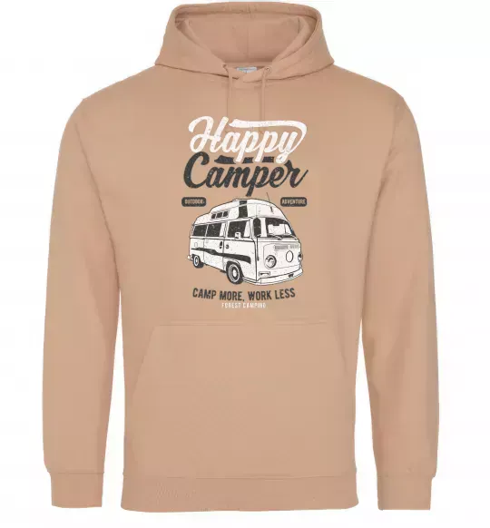 Мужская толстовка (худи) Happy Camper Песочный фото