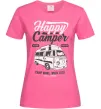 Женская футболка Happy Camper Ярко-розовый фото