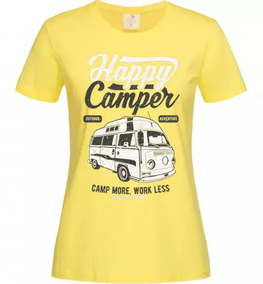 Женская футболка Happy Camper Лимонный фото