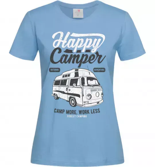 Женская футболка Happy Camper Голубой фото