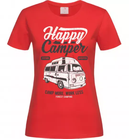 Женская футболка Happy Camper Красный фото