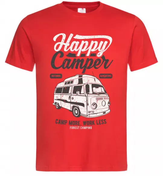 Чоловіча футболка Happy Camper Червоний фото