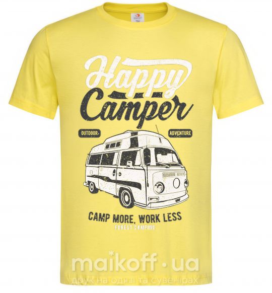 Чоловіча футболка Happy Camper Лимонний фото