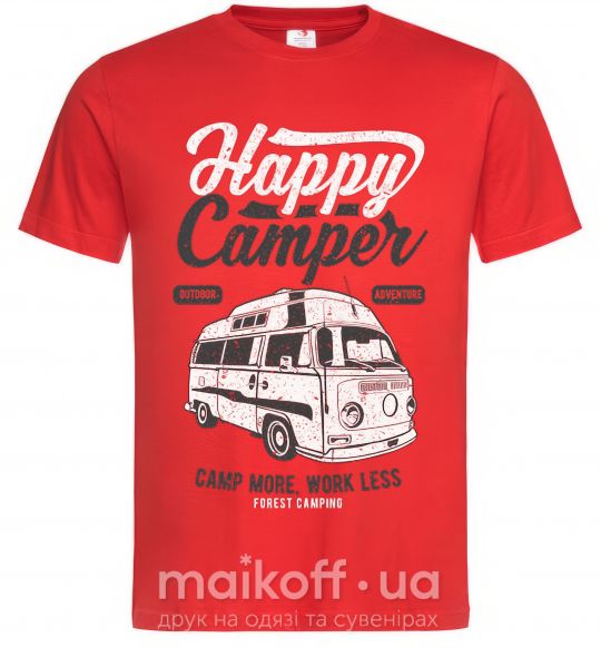 Чоловіча футболка Happy Camper Червоний фото