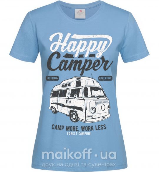 Жіноча футболка Happy Camper Блакитний фото