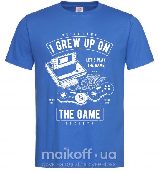 Мужская футболка Grew up on the game Ярко-синий фото