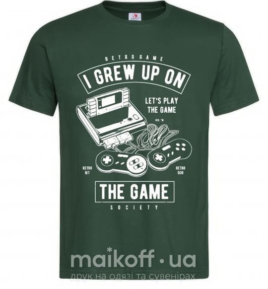 Мужская футболка Grew up on the game Темно-зеленый фото