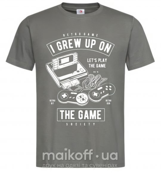 Чоловіча футболка Grew up on the game Графіт фото