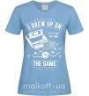 Жіноча футболка Grew up on the game Блакитний фото