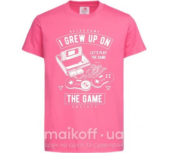 Детская футболка Grew up on the game Ярко-розовый фото