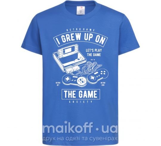 Дитяча футболка Grew up on the game Яскраво-синій фото