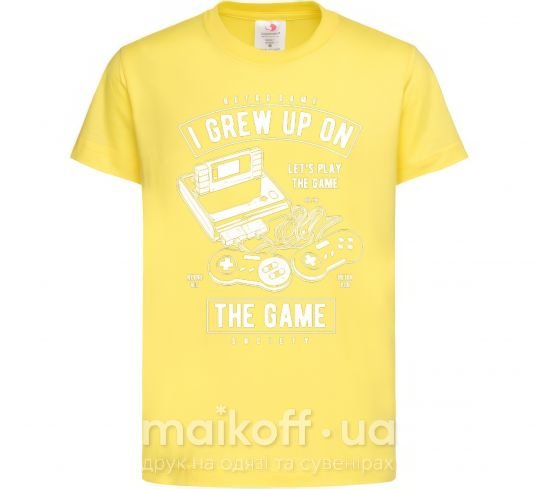 Дитяча футболка Grew up on the game Лимонний фото