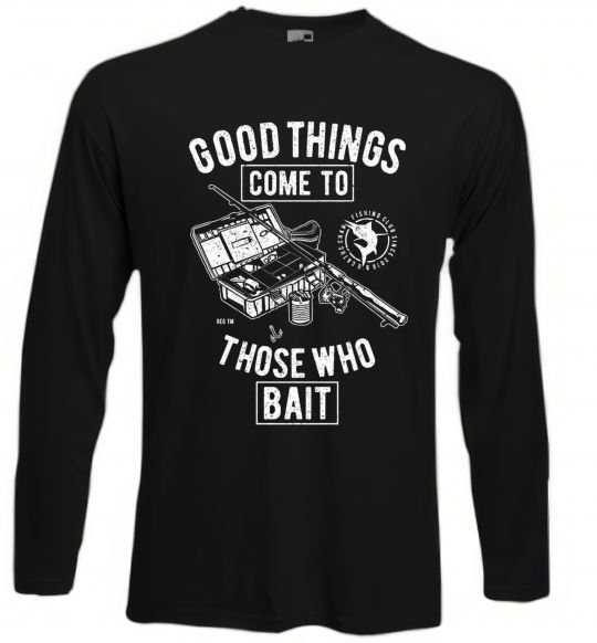 Реглан Good Things Come To Those Who Bait Черный фото