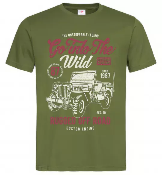 Мужская футболка Go Into The Wild Оливковый фото