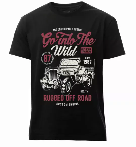 Чоловіча преміум футболка Go Into The Wild Чорний фото