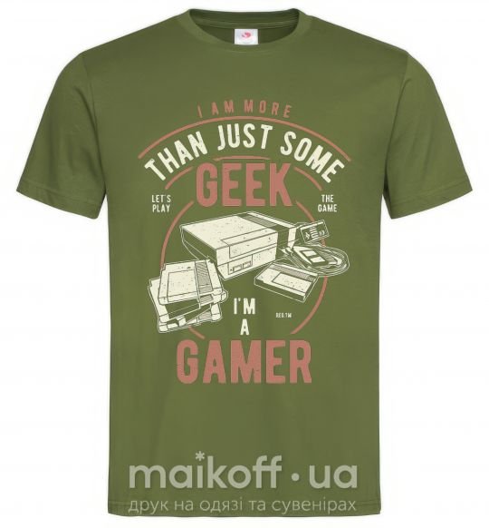 Мужская футболка Geek Gamer Оливковый фото