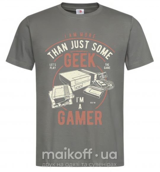 Чоловіча футболка Geek Gamer Графіт фото