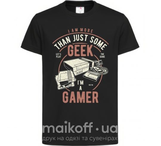 Дитяча футболка Geek Gamer Чорний фото