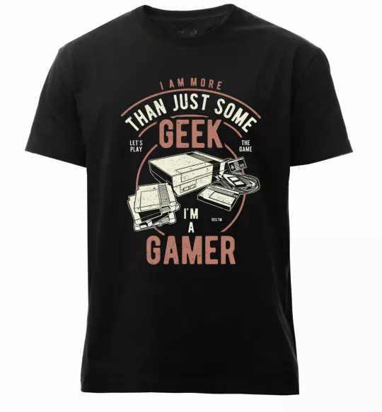 Чоловіча преміум футболка Geek Gamer Чорний фото