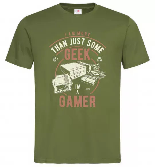 Мужская футболка Geek Gamer Оливковый фото