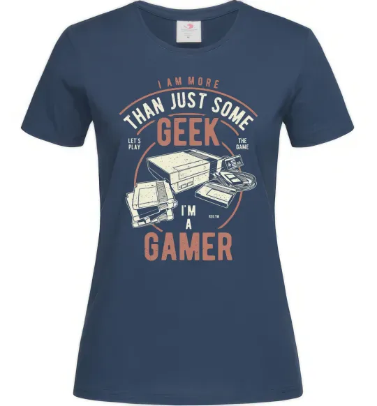 Жіноча футболка Geek Gamer Темно-синій фото