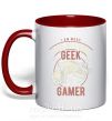 Чашка з кольоровою ручкою Geek Gamer Червоний фото
