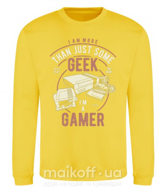 Світшот Geek Gamer Сонячно жовтий фото
