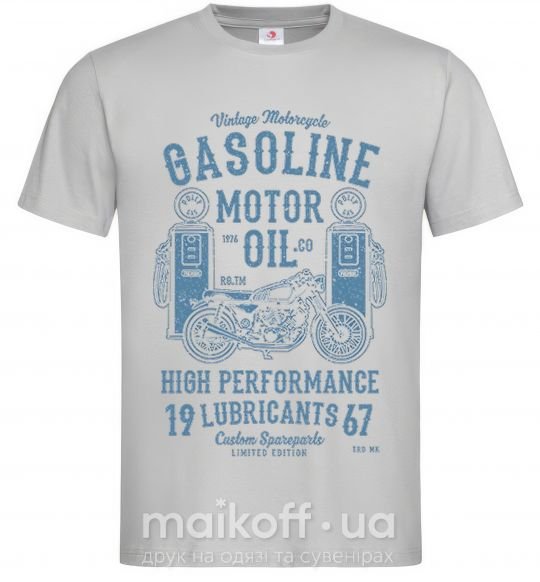 Мужская футболка Gasoline Motor Oil Серый фото