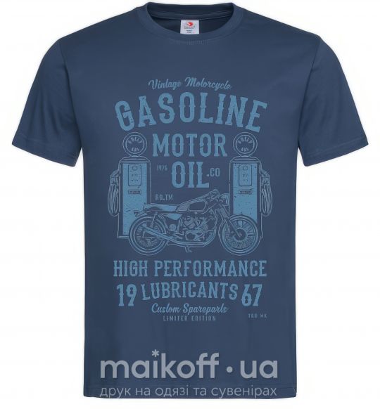 Мужская футболка Gasoline Motor Oil Темно-синий фото