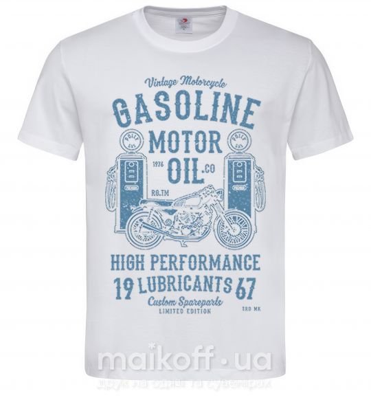 Мужская футболка Gasoline Motor Oil Белый фото