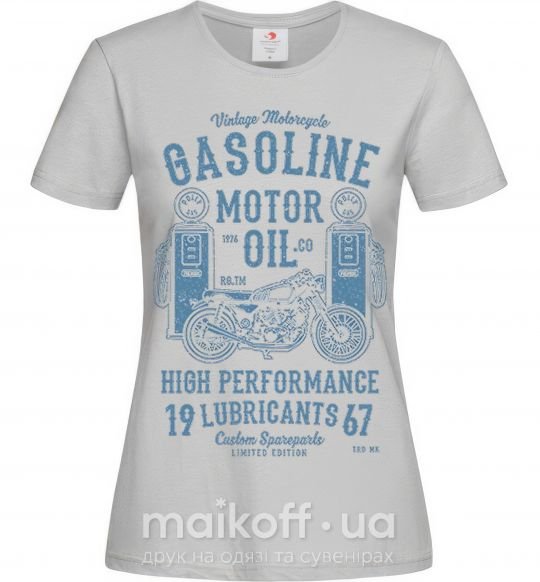 Жіноча футболка Gasoline Motor Oil Сірий фото