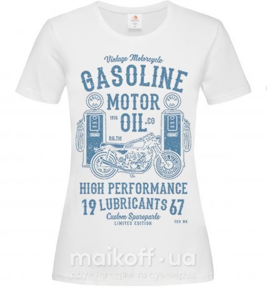 Жіноча футболка Gasoline Motor Oil Білий фото