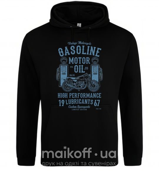 Мужская толстовка (худи) Gasoline Motor Oil Черный фото