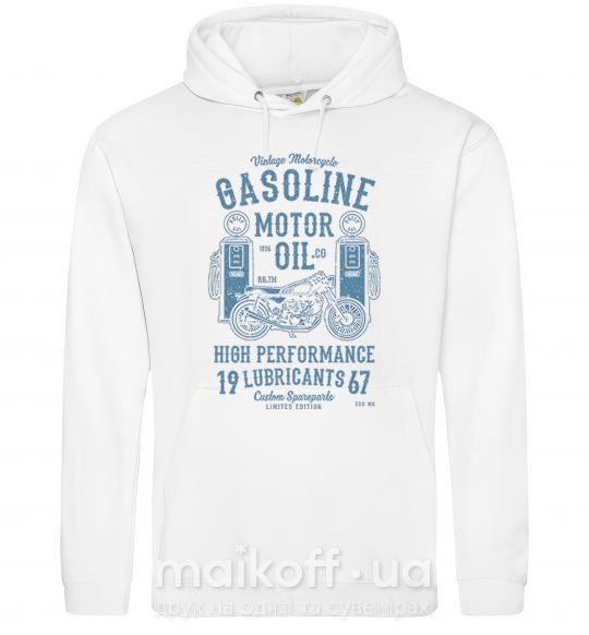 Женская толстовка (худи) Gasoline Motor Oil Белый фото