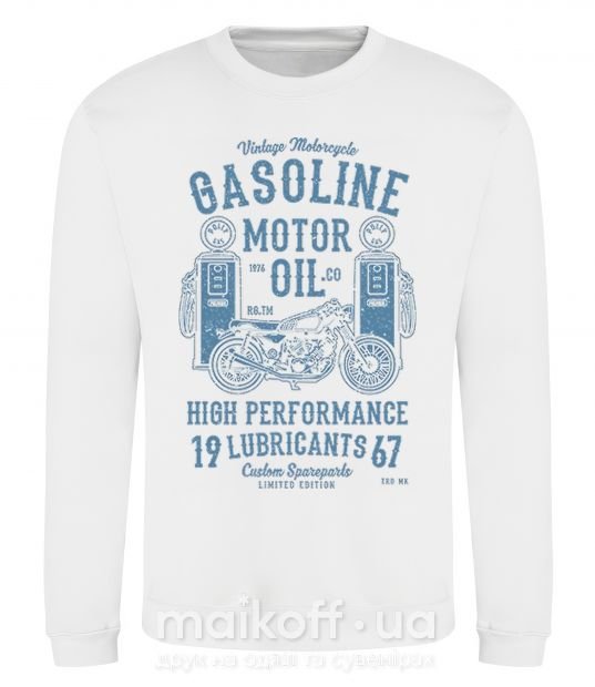 Свитшот Gasoline Motor Oil Белый фото