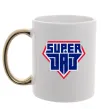 Чашка с цветной ручкой Super Dad красный с синим Золото Чашка с цветной ручкой Super Dad красный с синим Золото фото