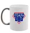 Чашка с цветной ручкой Super Dad красный с синим Серебро Чашка с цветной ручкой Super Dad красный с синим Серебро фото