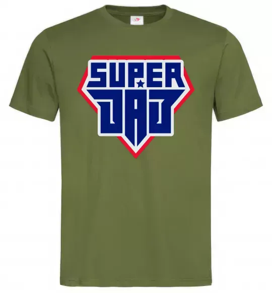 Чоловіча футболка Super Dad красный с синим Оливковий фото