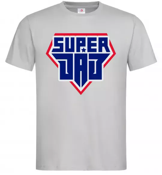 Чоловіча футболка Super Dad красный с синим Сірий фото