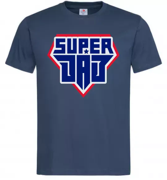 Чоловіча футболка Super Dad красный с синим Темно-синій фото