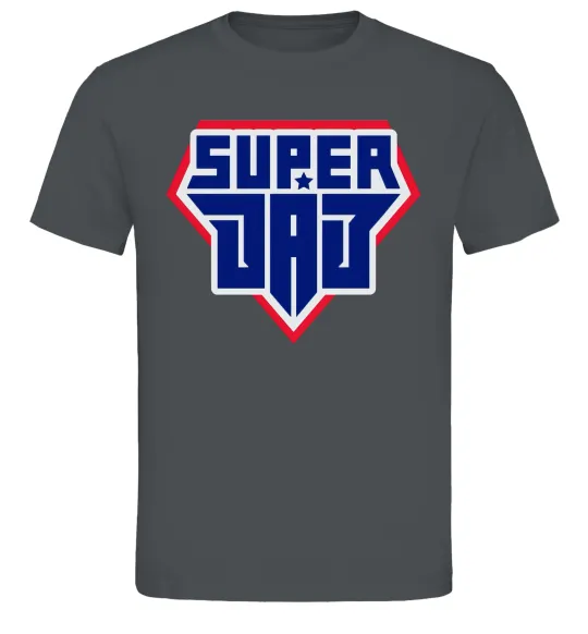 Чоловіча футболка Super Dad красный с синим Графіт фото