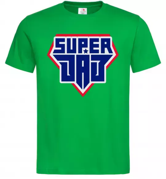 Чоловіча футболка Super Dad красный с синим Зелений фото