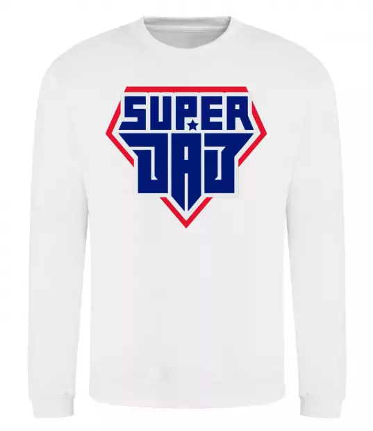 Свитшот Super Dad красный с синим Белый фото