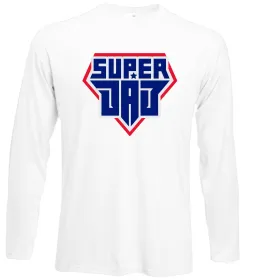 Лонгслив Super Dad красный с синим Белый фото