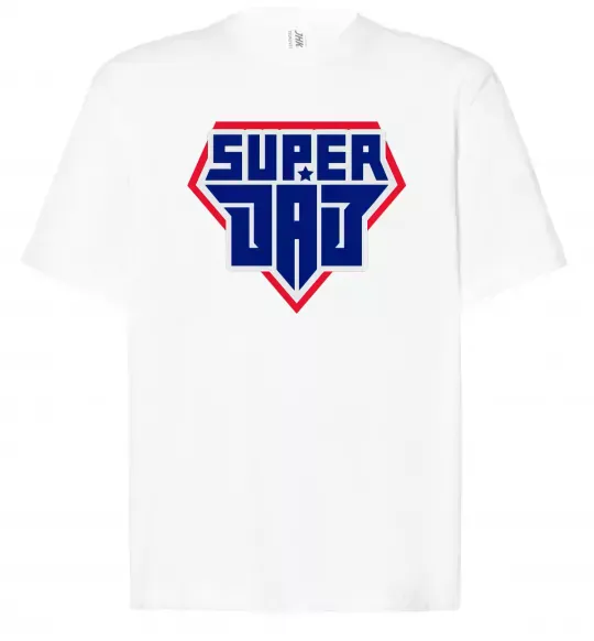 Футболка Оверсайз Super Dad красный с синим Белый фото