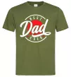 Чоловіча футболка Best dad ever в кругу Оливковий фото